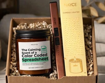 Funny Spreadsheet Candle, Coworker Gift, Office Candle, Accountant Gift, Color Coded Spreadsheet Gift