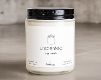 Unscented Candle | Soy Candle | Unscented Soy Candle | Clean Candle | Eco Friendly Candle | Clean Burning