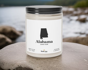 Alabama Scented Candle - Homesick Gift | Feeling Homesick | State Scented Candle | Moving Gift | College Student Gift | State Candles