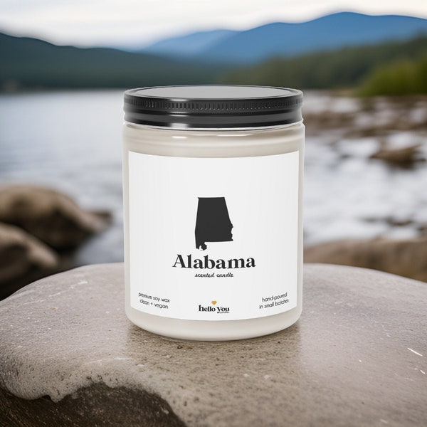 Alabama Scented Candle: Homesick Gift, Soy Wax Candle