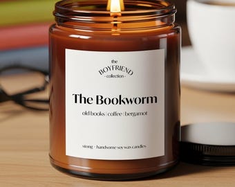 The Bookworm Scented Soy Candle: Boyfriend Collection Candles