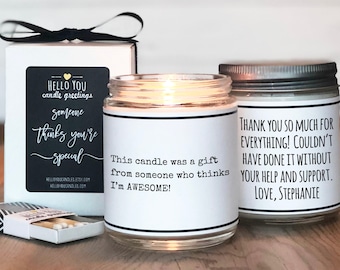 Thank You Gift Candle |  Appreciation Gift | Thankful Gift | Teacher Aide Gift | Teacher Gift | Professor Gift | Aide Gift | Coworker Gift