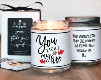 You Light Up My Life Candle | Valentine's Day Gift | Valentine for Wife | Boyfriend Gift | Husband Gift | Valentine's Day Candle Soy Candle
