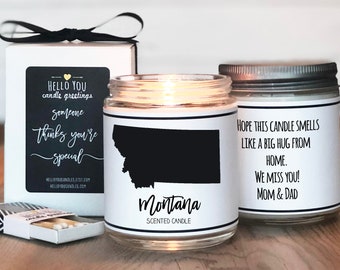 Montana Scented Candle - Homesick Gift | Feeling Homesick | State Scented Candle | Moving Gift | College Student Gift | State Candles