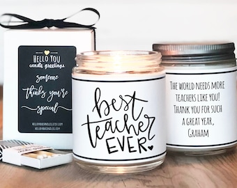 Teacher Gift | Teacher Appreciation Gift | Professor Gift | Mentor Gift | Best Teacher Ever Gift Candle | Gift for Teacher