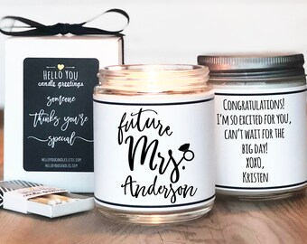 Future Mrs Candle - Personalized Engagement Gift | Personalized Engagement Card | Unique Engagement Gift | Engagement Gift for Friend