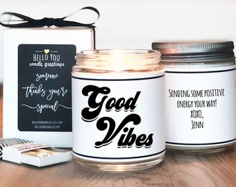 Good Vibes Candle | Soy Candle Gift | Encouragement gift | Inspiration gift | | Support Gift | Send a gift | Personalized Candle