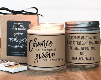 Chance Made Us Coworkers, Gossip Made Us Friends Soy Candle Gift - Personalized Candle - Coworker Gift | New Job Gift | Employee Gift