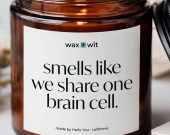 Best Friend Gifts for Women Funny Candle for Friend Birthday Gift for Her Smells Like We Share One Brain Cell Funny Friendship Gift