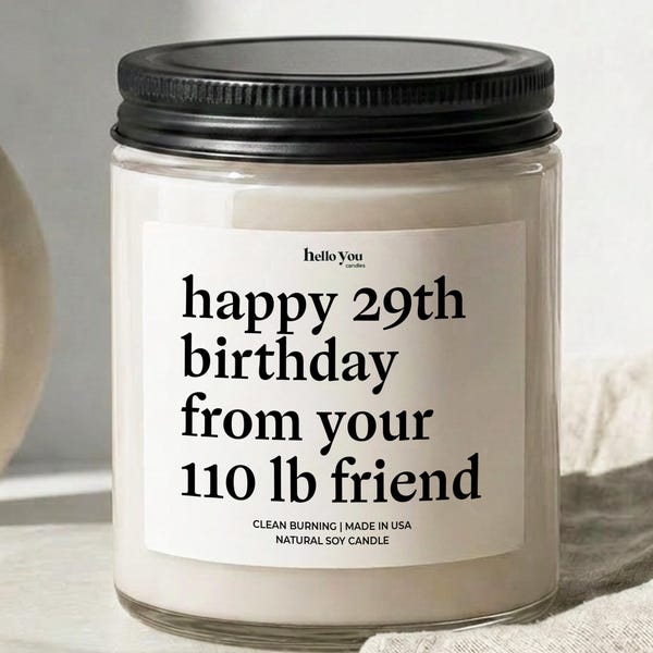 Best Friend Birthday Gift Funny Candle for Bestie Happy 29th Sarcastic Humor