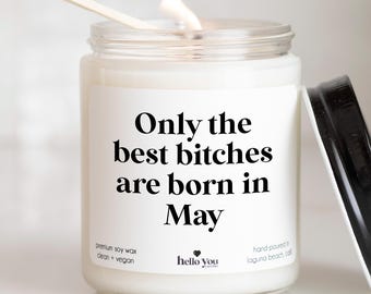 Funny May Birthday Candle Gift for Best Friend, Zodiac Candle Gift for Her, Birthday Party Decor, 21st Birthday, Personalized Gift