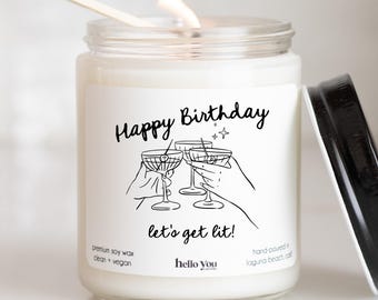 Friendship Gifts, Best Friend Gifts, Best friend birthday gift, Funny Candles, Funny Birthday Card Alternative, Happy Birthday Let's Get Lit
