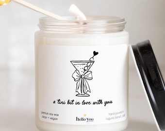 Valentine's Day Gifts for Valentine's Day Candles a Tini Bit in Love with you candle Anniversary Gifts for Wife Husband Gifts, Martini Gifts