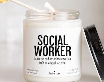 Social Worker Gifts for Social Worker Candle Funny Candles Graduation Gift for Social Worker Gift Ideas Personalized Candles
