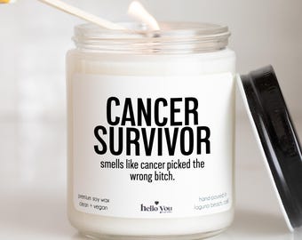 Cancer Survivor Gift Cancer Picked the Wrong Bitch Custom Candle Best Friend Cancer Gifts for Her Cancer Support Gifts for Women