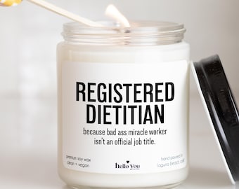 Registered Dietitian Gifts for Registered Dietitian Candle Funny Candles Graduation Gift for RD Gifts Personalized Candles