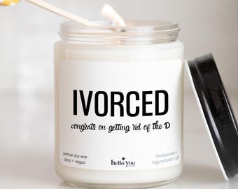 Funny Divorce Gifts, IVORCED candle, Support Gifts for divorce, Funny Gifts for Women, Gifts for Her, Best Friend Gifts, Funny Candles