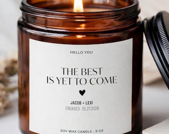Personalized Newly Engaged Gift for Couple Best Friend Engagement Candle Bulk Wedding Favors Custom Getting Married Gift