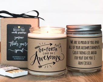 Go Forth and be Awesome Candle Greeting - Graduation Gift | Travel Gift | Adventure Gift | New Endeavor Gift | Inspiration Gift