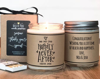 Happily Ever After Candle - Personalized Wedding Gift | Personalized Wedding Card | Unique Wedding Gift | Candle Wedding Gift