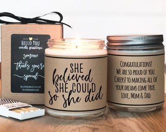 She Believed She Could So She Did - Soy Candle | Encouragement gift | Inspiration gift | Gift for her | Support Gift | Send a gift