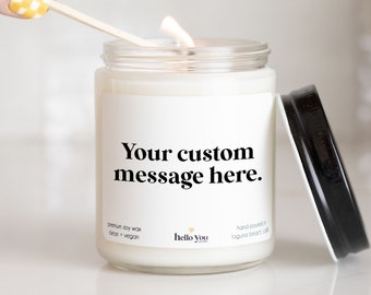 Custom candle | Blank label candle | Soy candle | Create your own candle label | creative candle | custom text gifts | personalized gifts