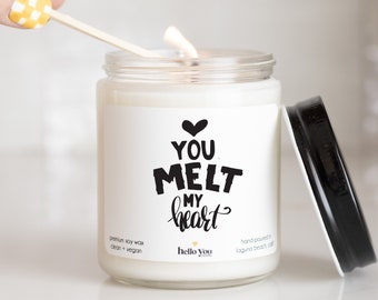 You Melt My Heart Candle | Valentine's Day Gift | Valentine for Wife | Boyfriend Gift | Husband Gift | Anniversary Gift Candle