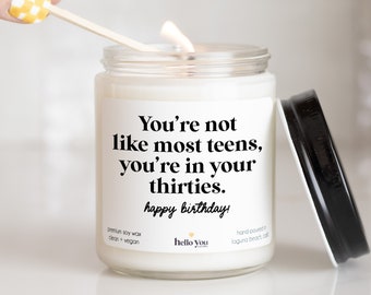 30's Birthday Gift Candle, Thirty something gifts, Best Friend Gifts, Funny Birthday Gift, Birthday Candle, Funny Candles, Personalized Gift