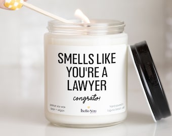 Law School Graduation Gifts, New Lawyer Gifts, Personalized Lawyer Gifts, Lawyer Gift Candle, Best Friend Gifts, Funny Candles