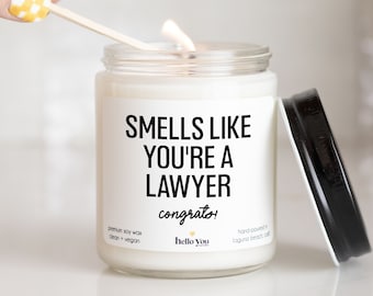 Law School Graduation Gifts, New Lawyer Gifts, Personalized Lawyer Gifts, Lawyer Gift Candle, Best Friend Gifts, Funny Candles