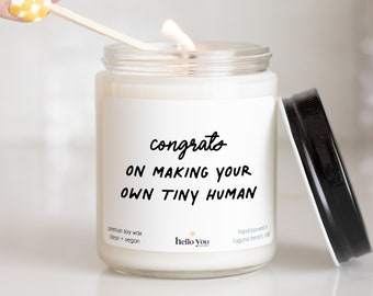 New Baby Gifts for New Parents Gifts, Pregnancy Gifts, Congrats on making your own tiny human Candle, Personalized Gift, Personalized Candle