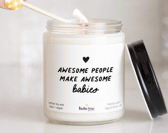 Awesome People Make Awesome Babies Candle Gift - New Parents Gift | New Baby Gift | New Grandparents Gift | New Mom Gift | Pregnancy Gift