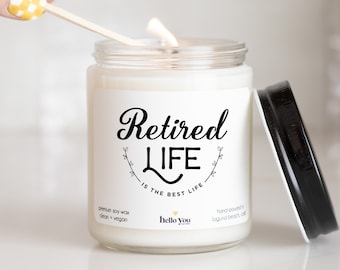 Retirement Gifts | Retired Life is the Best Life Candle | Personalized Retirement Gift | Retirement Card Alternative| Retirement Candle Gift