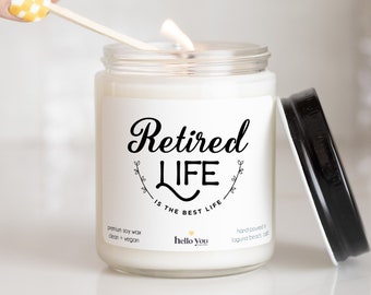 Retirement Gifts | Retired Life is the Best Life Candle | Personalized Retirement Gift | Retirement Card Alternative| Retirement Candle Gift