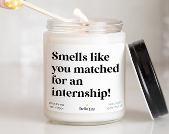 Matched for an Internship gifts, Match Gifts, Personalized Candles, Funny Candles, Custom Internship Gifts