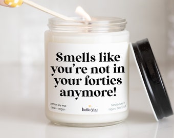 Personalized 50th Birthday Gifts | Smells like you're not in your forties | Funny Birthday Gift | Birthday Candle | Milestone Birthday Gifts
