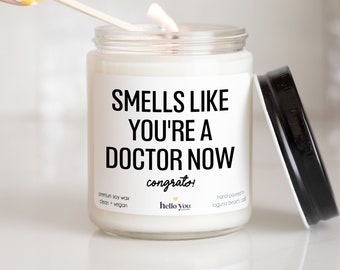 Personalized Doctor Gifts Candle Smells like you're a doctor now Candle Doctorate Graduation Gift Candle Personalized New Doctor Gift
