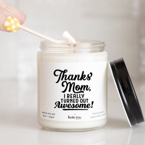 Thanks Mom Soy Candle Gift: Mother's Day Candle