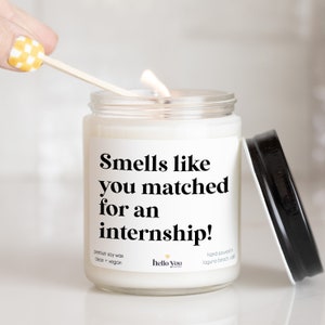 Matched for an Internship gifts, Match Gifts, Personalized Candles, Funny Candles, Custom Internship Gifts