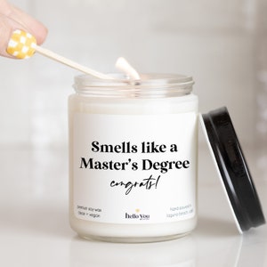 Master's Degree Graduation Gift Candle Personalized Graduation Gift Send a Graduation Gift Master's Degree Gift Candle image 1