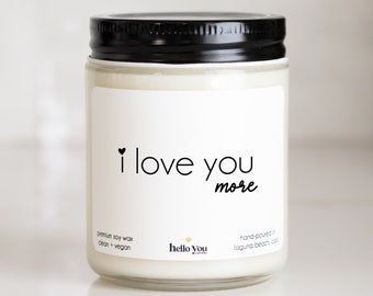 Valentine's Day Gifts for Best Friend I love you more candle for Valentine for Wife Boyfriend Gifts for Husband Gifts Valentine for her