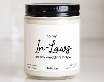 Personalized Gifts for In-Laws Candles Gifts for Parents of the Groom Candles for Day of Wedding Gifts Personalized Gifts for Mother in-law