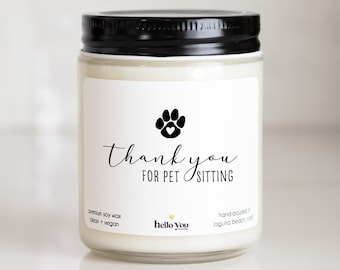 Pet Sitter Gifts, Pet Sitter Thank You Gifts, Pet Sitting Gifts, Neighbor Thank You Gifts, Personalized Candles, Personalized Gifts