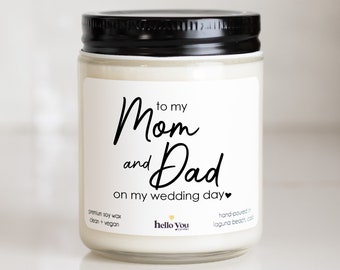 Parents of the Bride Gifts Parents of the Groom Gifts for Day of Wedding Gifts Personalized Candles