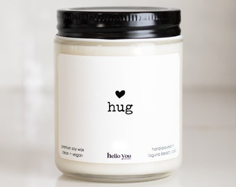 Send a Hug Candle | Sorry For Your Loss Gift | Personalized Soy Candle | Condolence Gift | Sympathy Gift | Grief Gift | Mourning Gift