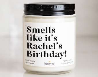 Personalized Birthday Gifts for Best Friend Birthday Gifts for Bestie Birthday Candle with Name Printed on Personalized Candle Gifts