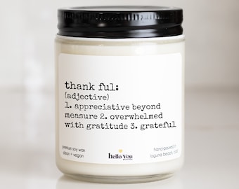 Thankful Definition Candle: Employee Gift Candle