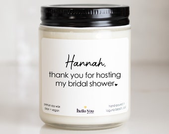 Bridal Shower Hostess Gifts for Hostess Thank You Gifts, Thank You Gifts, Personalized Thank You Gifts, Personalized Candles