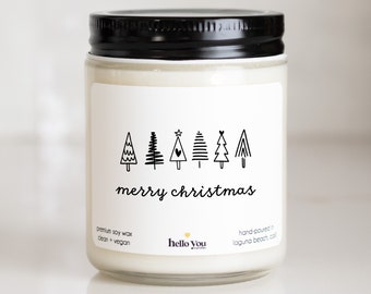 Christmas Candles, Personalized Christmas Gifts, Holiday Candles, Christmas Gifts for Neighbors, Christmas Gifts for Coworkers