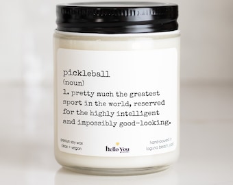 Pickleball Candle Gift for Pickleball Player, Funny Pickleball Gift, Christmas Gift for Pickleball Player, Pickle Ball Player Birthday Gift
